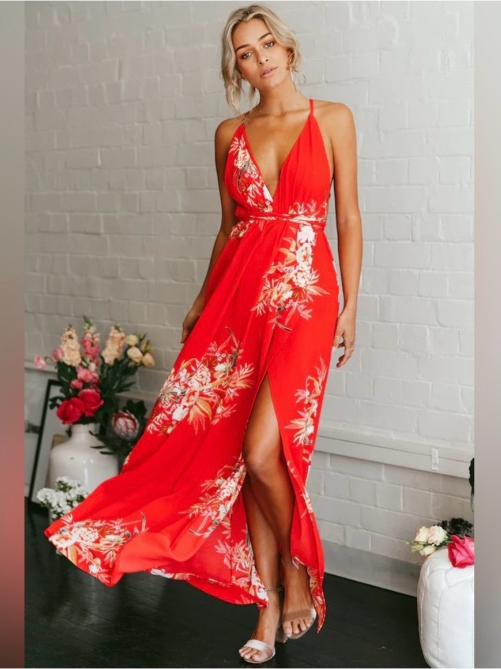 XS Hello Molly - Treacle Maxi Dress - Red